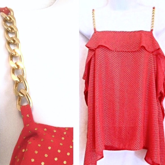 Michael Kors Tops - Michael Kors Gold Chain - Polka Dot Sparkle Cami